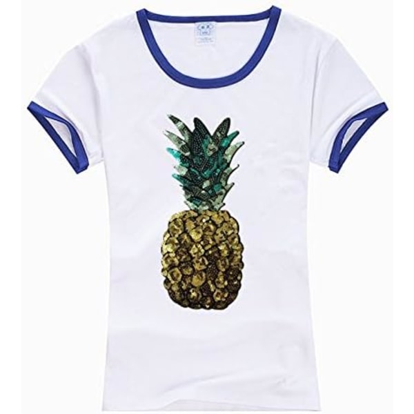 1 pakke store ananas stryge-på patches, frugt pailletter broderet