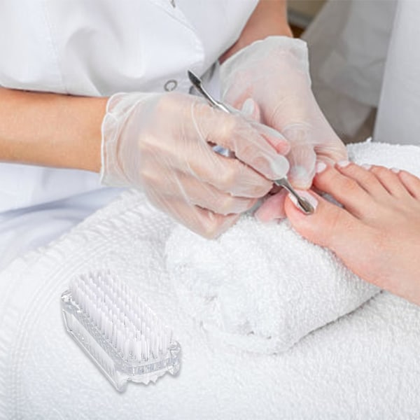 2-pack Vit Dubbelsidig Nagelborste, Handnagelborste, Nagelrengöringsborste, för Daglig Nagelrengöring (Vit)