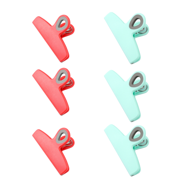 6 Store Stærke Poseclips, 5\" Chipsposeclips, Store Mad