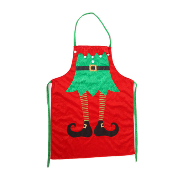 1stk julenisseforklæde (rød), justerbart køkkenforklæde wit