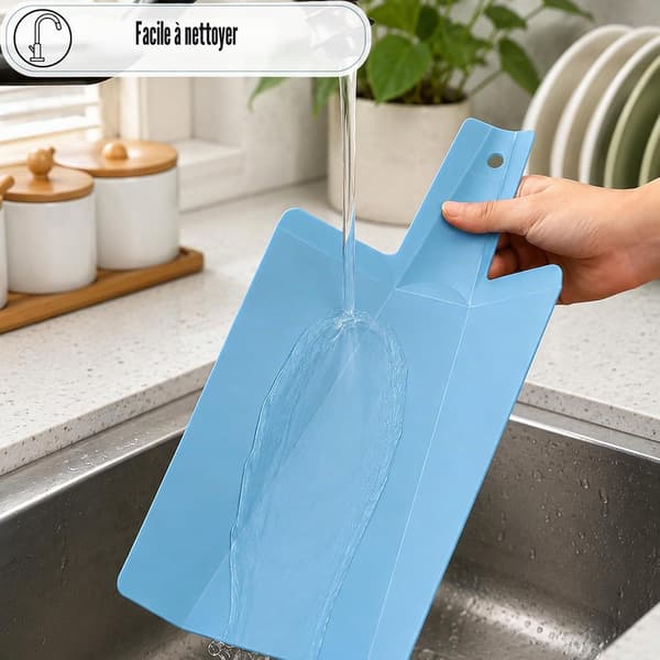 Stykke foldbart skærebræt i plast, 38x21,5x1cm skridsikkert og foldbart skærebræt til køkken, picnic