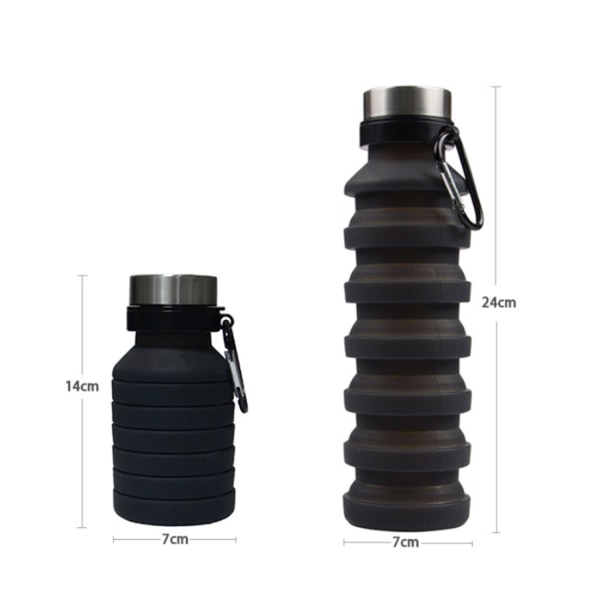 (A)500 ml sammenklappelig silikonevandflaske til rejser, camping, picnic, fitnesscenter
