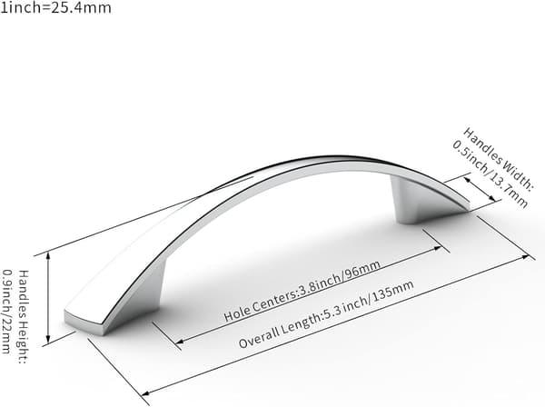 2 stk. greb, 96 mm hulafstand, møbelgreb, skabsgreb, køkkengreb, greb, møbelskuffegreb, krom