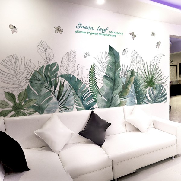 Tropiska växter wallstickers Väggdekal Palm leaf wall stick