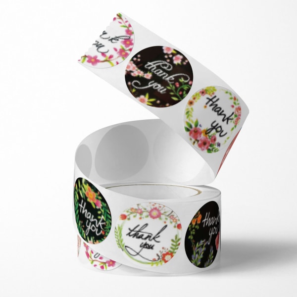 (1000 stk.) Tak Etiket Stickers 2,5 cm 38
