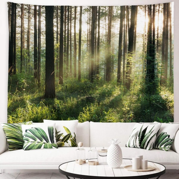 (70cmx100cm)Sunshine Forest Tapestry Morning Sun Through Trees Wa