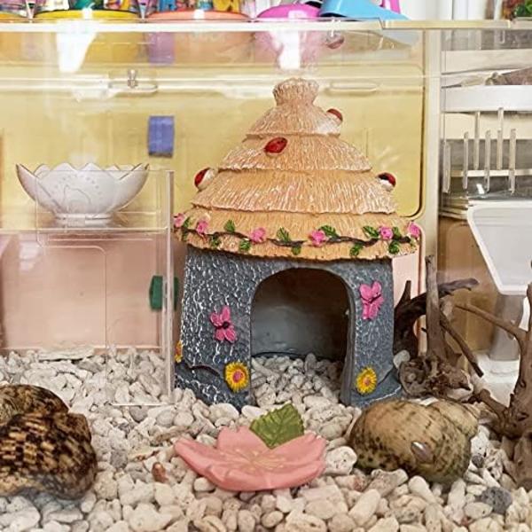 12x12x18cm Reptil Eremitkrebs Huler Hamster Skjulesteder Lille Dyr Skjul Resin Dyretilbehør til Akvarium Fiskekum Orna