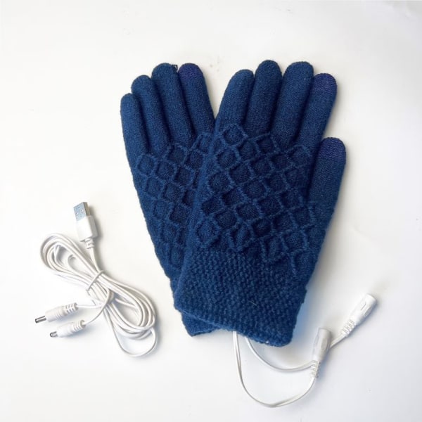 Tibetansk cyan USB-opvarmede handsker til mænd og kvinder, vinteropvarmede M