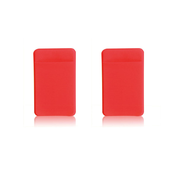 Universal mobil plånbok/korthållare Set om 2 - Röd klistermärke