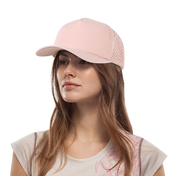1-pakke, 5-panel buet skygge vandtæt performance snap cap taupe