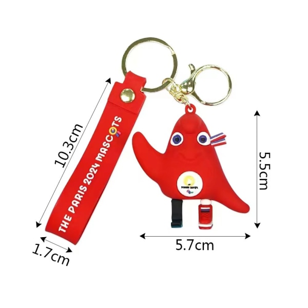 Olympisk Phrygisk nøglering - Officiel maskot for de olympiske lege i Paris 2024 - Souvenir nøgle