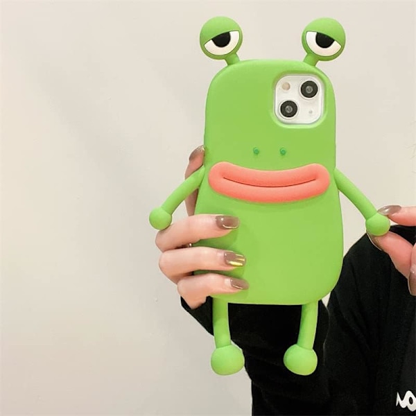 Herr Dam Super Rolig Nyhet Hotdog Korv Mun Stora Ögon Grön Groda Rosa Groda Mobilskal Mjuk TPU Silikon Gummi Telefonskydd Kompatibelt med iPhon