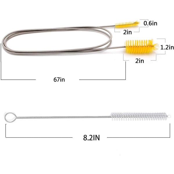 Flexibel Avloppsborste, 67 Tum Dubbeländad Elastisk Flexibel