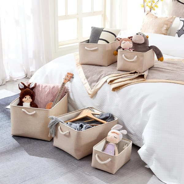Tygförvaringslåda, 1-pack (ljus khaki, liten)