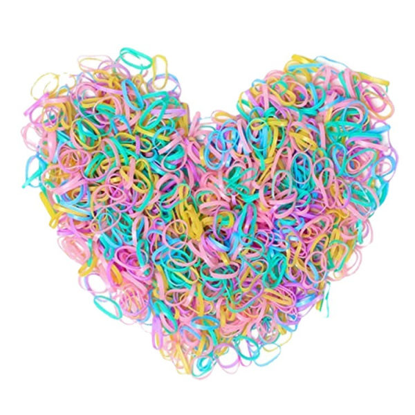 1000 stk. Mini-elastikbånd Multifarve, gummibånd Bløde elastikbånd til børnehår, Smal