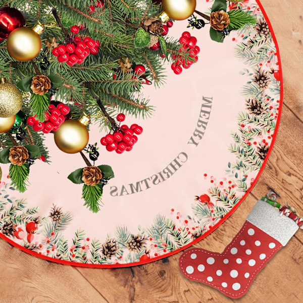 Julgransmatta, 36 tum Julgransdekorationer, Röd Julgransmatta, Julgransbasmatta (90 cm)