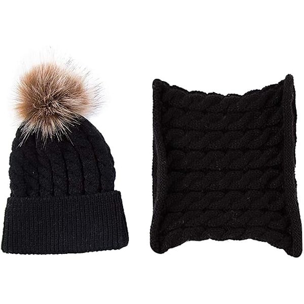 (Nior) Vintermössa Halsduk för Baby - Vinter Pompom 0-36