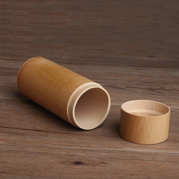 Bærbar bambus teboks, højde 15 cm, madopbevaringsboks til te, C