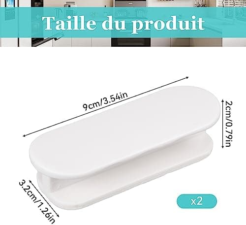 9x3.2x2cm Pakke med 2 selvklæbende balkondørgreb