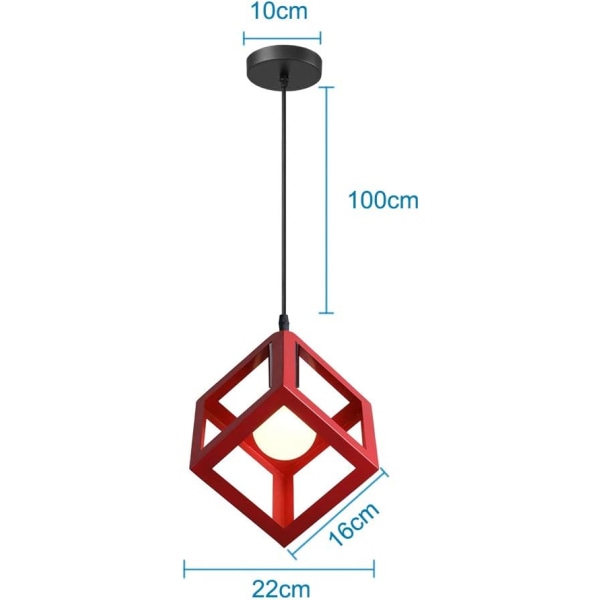 Taklampa för sovrum vardagsrum restaurang E27 - 16CM, röd