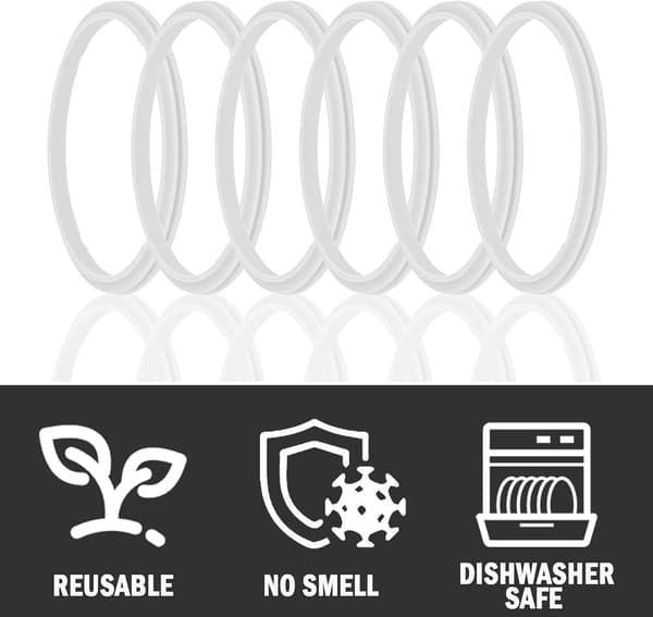 6 st O-ringar för HydroFlask Wide Mouth-lock, gummitätning för Hydro Flask-lock, passar Hydroflask packningsbyte