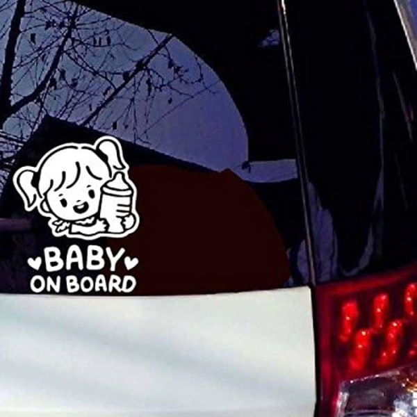 Vit Baby On Board Bilsticker Dekaler Fordon Lastbil Stötfångare Vägg Fönster Spegel Dekoration