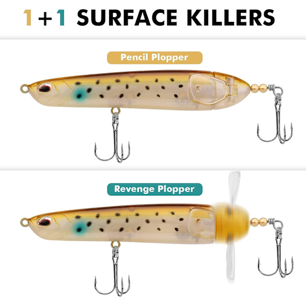 Toppvatten Flytande Beten Toppvatten Bass Fiske Bete(C), Plopper Ba