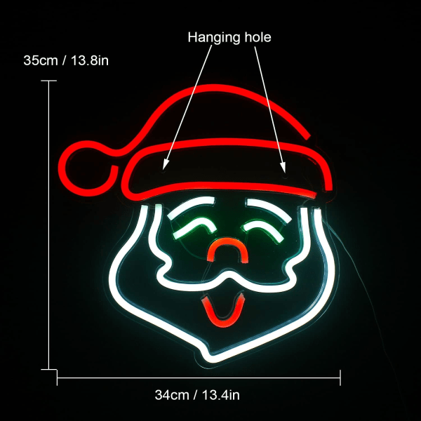 Santa Neon Skilt Jul Neon Led Neon Væglampe Akryl Neon Skilte til Væg USB Unik Nat Ligh