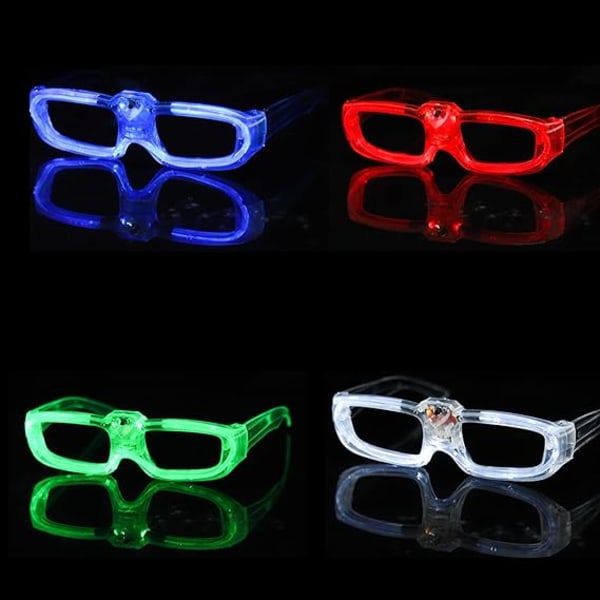 4 kpl Led Light Up -lasit, vilkkuvat Led Cyberpunk -lasit Disco Par