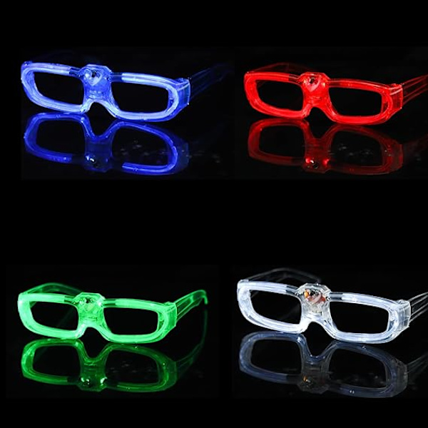 4 st LED-ljusglasögon, blinkande LED Cyberpunk-glasögon för discofest, cosplay, Halloween, L