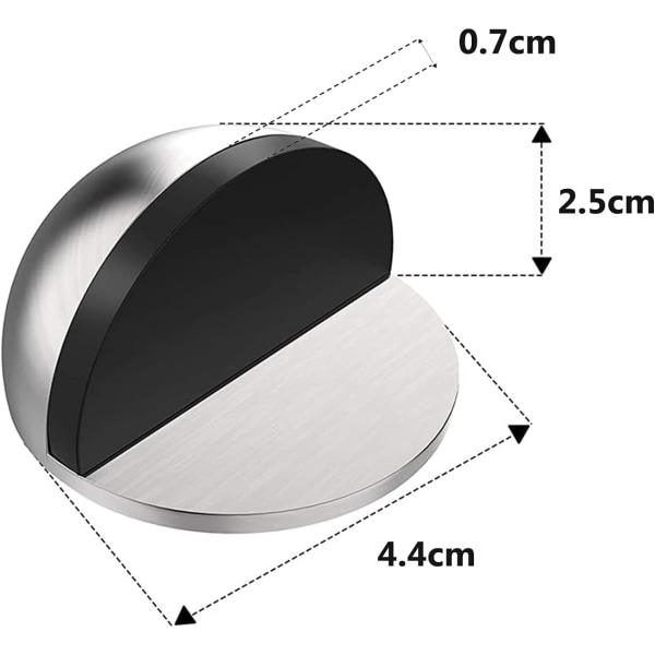 （Sølv）Dørstoppere, [Sett med 4] Rustfritt stål dørstoppere og Sto