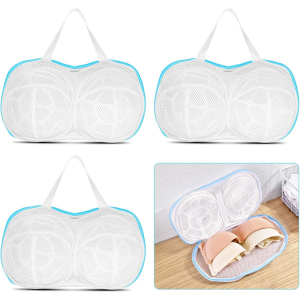 3 st Bra Tvättsäckar för Tvätten, Lingeriepåse Underkläder Bh Tvättsäckar med Blixtlås, Delikat Tvättsäck för