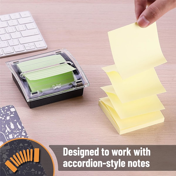 Pop Up Note Dispenser, 3\" x 3\" Sort, Sticky Note Dispenser, Sticky Note Holder til Skrivebord