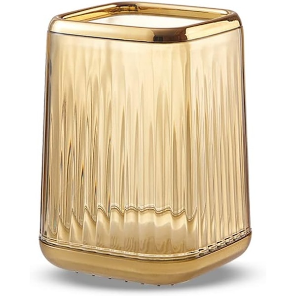 1 st sminkborsthållare för sminkbord, förvaringslåda i akryl, guld Amber