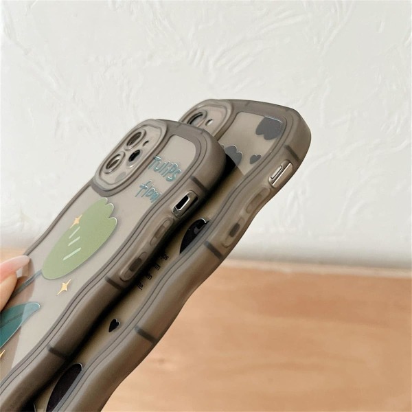 Kompatibel med iPhone 14/iPhone 13 Cover med Sød Simplicitet Sort Blomster Mønster Design Kvinder Teen Piger Linsebeskyttelse