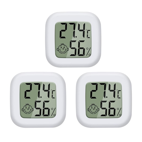 （45x45x13mm）3 st - Mini LCD-termometer hygrometer inomhus digital temperatur fuktighet hög precision
