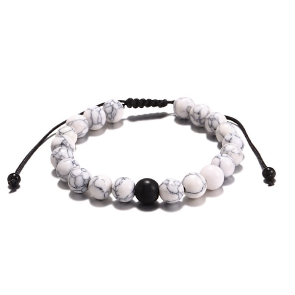 Howlit Armband Svart Matt Agat Armband Par Armband Distans Armband Energi Pärlor Armband för Alla Hjärtans Dag