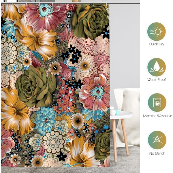 Ekstra lang Boho bruseforhæng - Bohemian Chic Floral Ethnic Styl