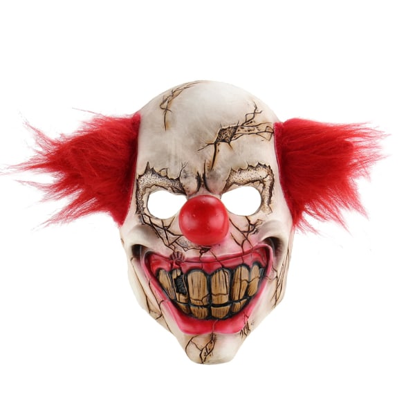 Latex Halloween Clown Mask with Hair for Adults