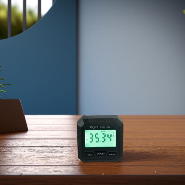 Magnetisk digital vinkelmåler med digitalt display, sort, højpræcisionssensor, magnetisk base, til byggeri og bilbrug