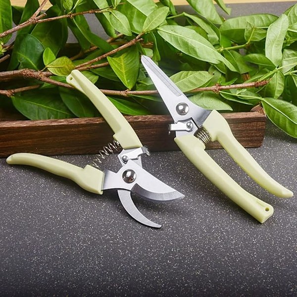 Pieces Hagesaks, Grensaks, Blomstersaks, Flerbruks Hagesaks for Beskjæring av Blomster og Frukttrær, Ergonomisk, med Skarp