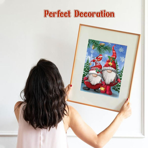 30*40 CM Jule Diamantmaleri Kits til Voksne, Fuld Rund Diamantkunst Nisser Snemand Gem