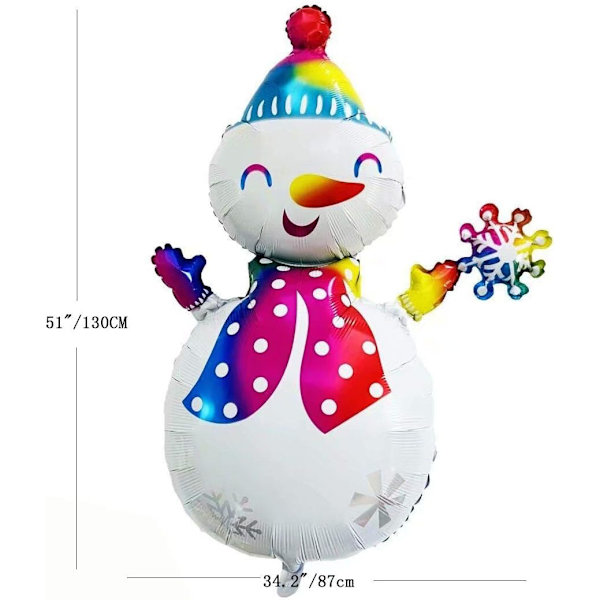 6 stk julealuminiumsballonger store snømann julenisse T
