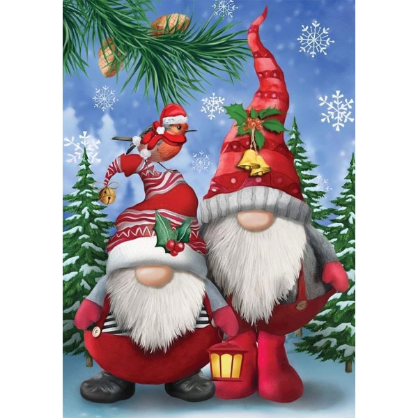 30*40 CM Christmas Diamond Painting Kits for Adults, Full Drill Round Diamond Art Gnomes Snowman Gem