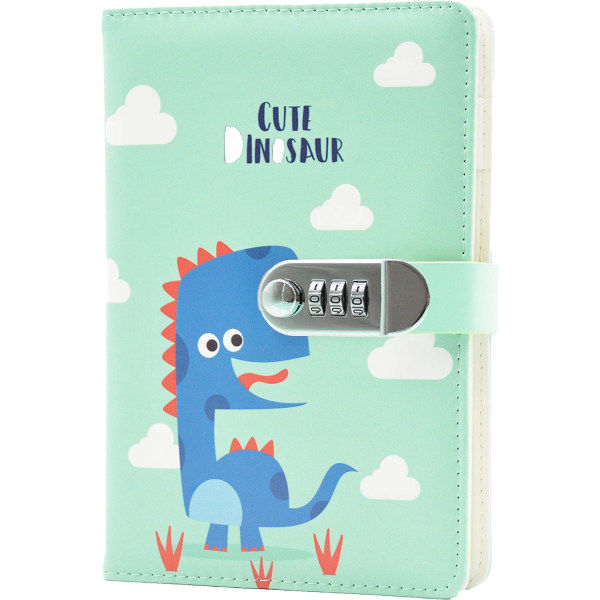 145x210 mm, Creative PU Leather Journal Writing Notebook (blå), A5-dagbok med kod Travel Notebook Di