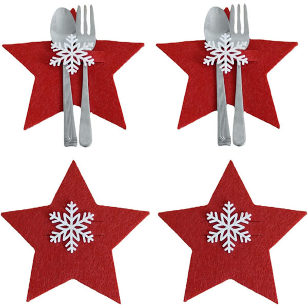 4 stk. julefiltbestikholder, femspidset stjerneform, Chri