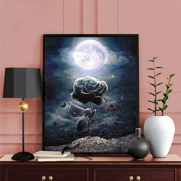 (30x40cm)5d Diamantmalerier Korssting Rose Blomst Diamo