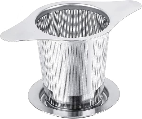Universal te-infuser med låg, rustfrit stålfilter, passer til krus, kopper, tekander, fødevarekvalitet
