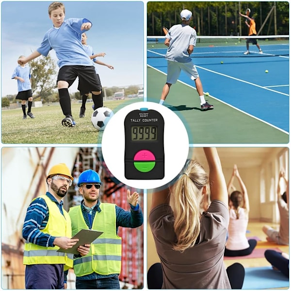 2 stk. Digital Golf Sports Teller, Elektronisk Addisjon Subtraksjon Manuell Klikker, Liten Digital Golf Sports Teller, med Snor, 0-9999