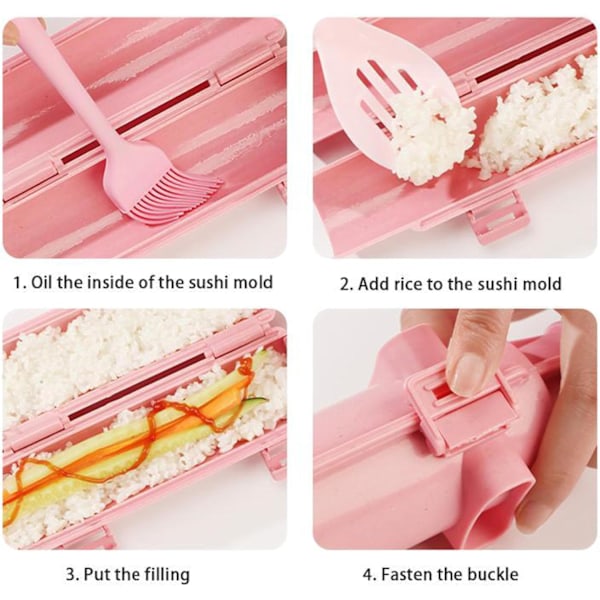 Sushi Maker, Livsmedelsgodkänd Sushi Bazooka, Sushiformar, Perfekt för att Göra Sushi Roller med Ris, Grönsaker och Kött. Idealiskt DIY Sushi Verktygsset för Nybörjare